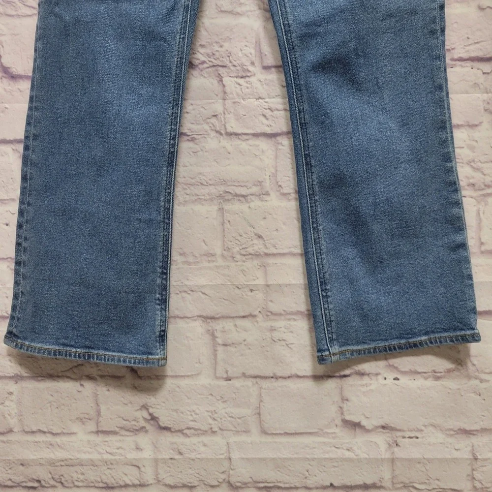 J Crew Mid Rise Flare Crop Jeans Size 28 (Actual 31x26)‎ Button Fly Stretch